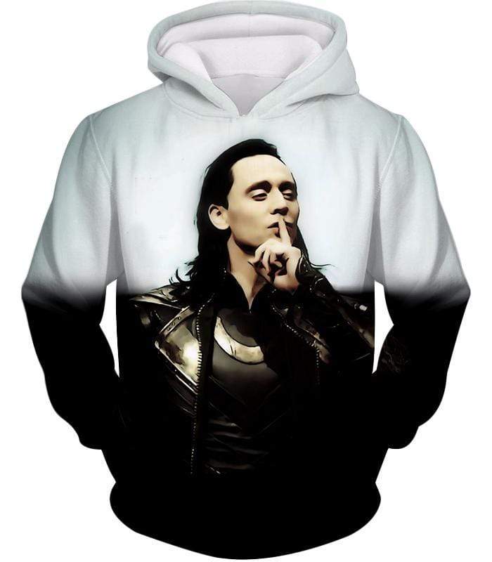 Marvels God Of Mischief Loki Black White Hoodie - Hoodie