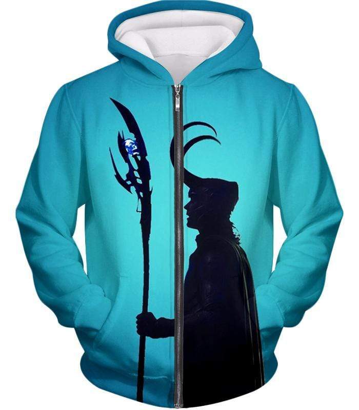 VillainoAsgardian Loki Cool Blue Zip Up Hoodie