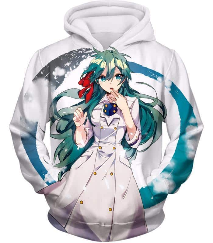 My Hero Academia Hoodie - My Hero Academia Cute Blue Haired Anime Girl Super White Hoodie