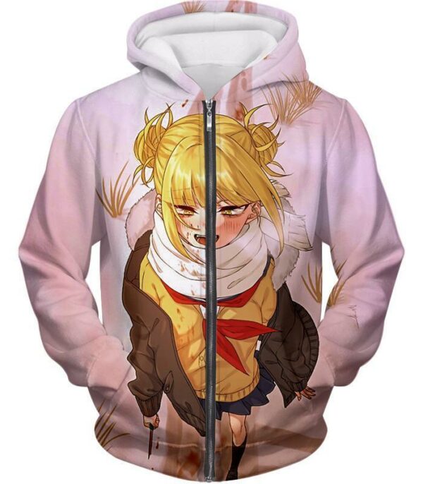 My Hero Academia Hoodie - My Hero Academia Himiko Toga Anime White Hoodie - Zip Up Hoodie