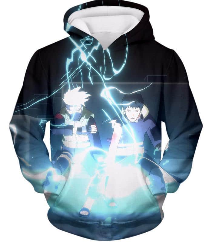 Boruto Best Teammates Hatake Kakashi And Obito Uchiha Black Action Hoodie - Hoodie