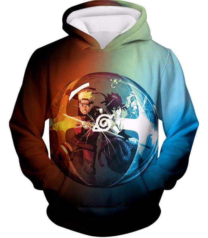 Boruto Clash Of Brothers Boruto And Sasuke Super Action Hoodie