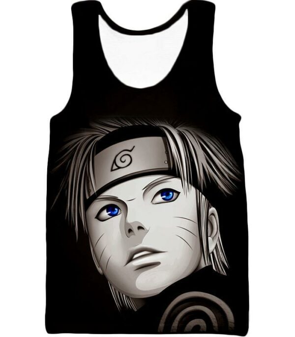 Boruto Cool Black Sketched Boruto Uzumaki Promo Black Hoodie - Tank Top