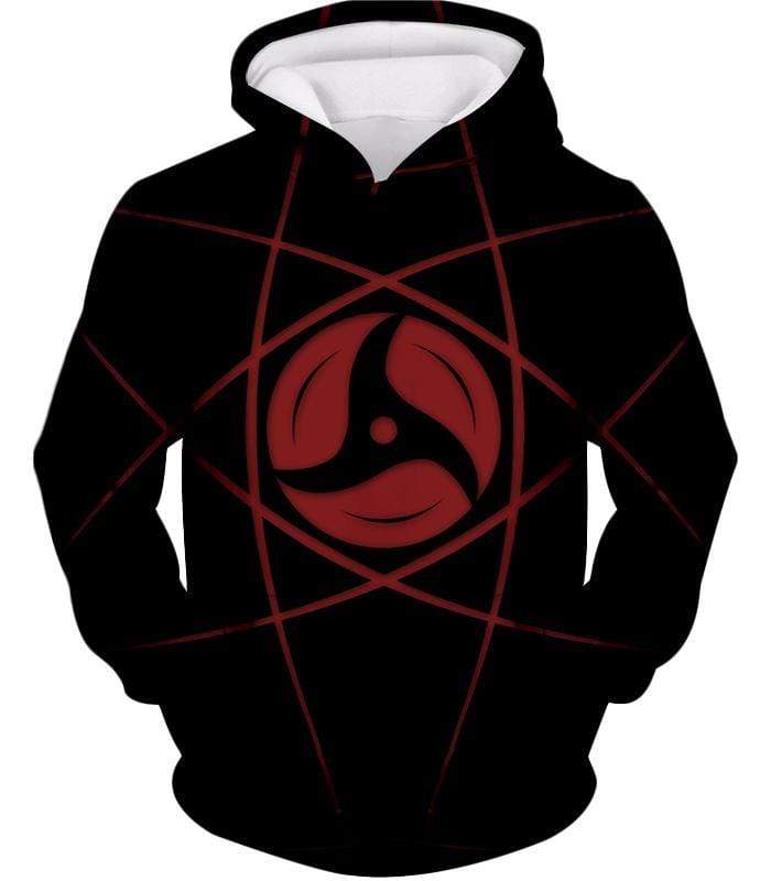 Boruto Cool Mangekyou Sharingan Printed Black Hoodie