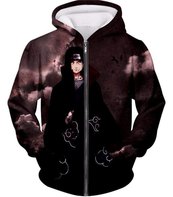 Boruto Cool Ninja Akatsuki Member Itachi Uchiha Anime Zip Up Hoodie - Zip Up Hoodie