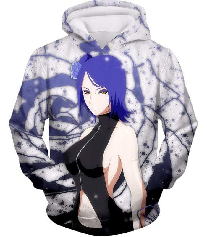 Boruto Cute Akatsuki Ninja Purple Haired Konan White Hoodie - Hoodie