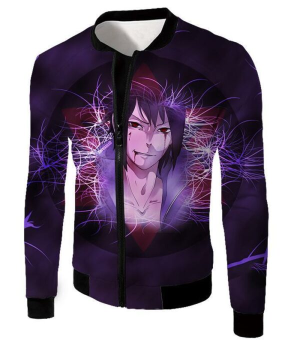 Boruto Leaf Shinobi Uchiha Sasuke Cool Action Black Zip Up Hoodie - Jacket
