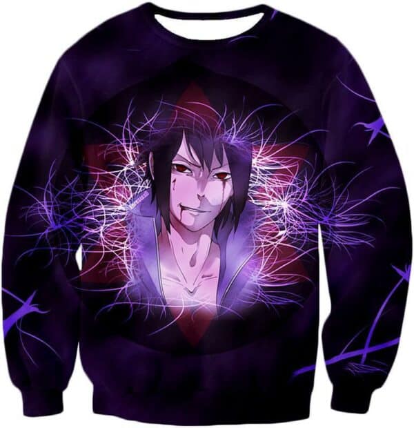 Boruto Leaf Shinobi Uchiha Sasuke Cool Action Black Zip Up Hoodie - Sweatshirt