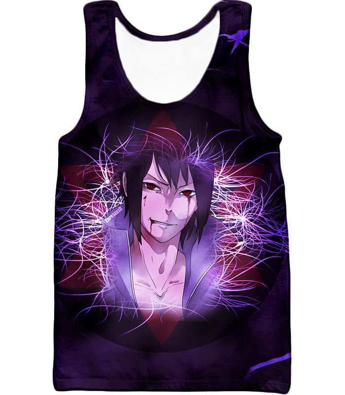 Boruto Leaf Shinobi Uchiha Sasuke Cool Action Black Zip Up Hoodie - Tank Top