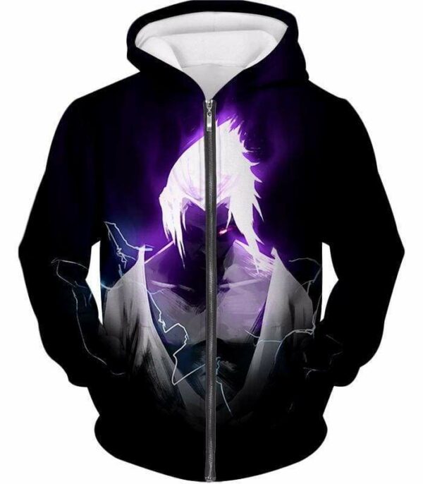 Boruto Ninja Art Sasuke Cursed Seal Black Zip Up Hoodie