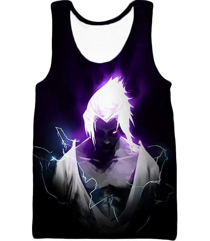 Boruto Ninja Art Sasuke Cursed Seal Black Zip Up Hoodie - Tank Top
