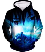Boruto Sasuke Uchiha Featuring Cool Print Black Zip Up Hoodie - Hoodie