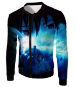 Boruto Sasuke Uchiha Featuring Cool Print Black Zip Up Hoodie - Jacket