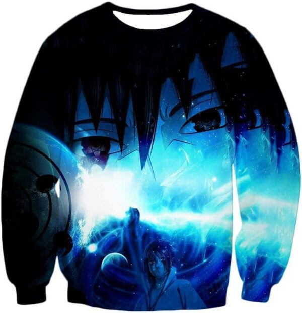 Boruto Sasuke Uchiha Featuring Cool Print Black Zip Up Hoodie - Sweatshirt
