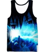 Boruto Sasuke Uchiha Featuring Cool Print Black Zip Up Hoodie - Tank Top