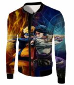 Boruto Sasuke Vs Boruto Brothers In Arms Cool Anime Zip Up Hoodie - Jacket