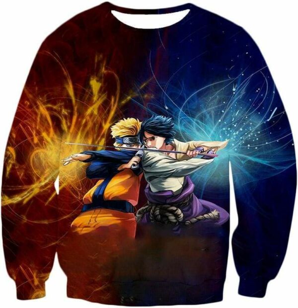 Boruto Sasuke Vs Boruto Brothers In Arms Cool Anime Zip Up Hoodie - Sweatshirt