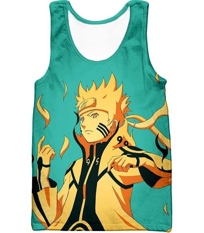 Boruto Super Cool Boruto Uzumaki Tailed Beast Mode Action Green Zip Up Hoodie - Tank Top