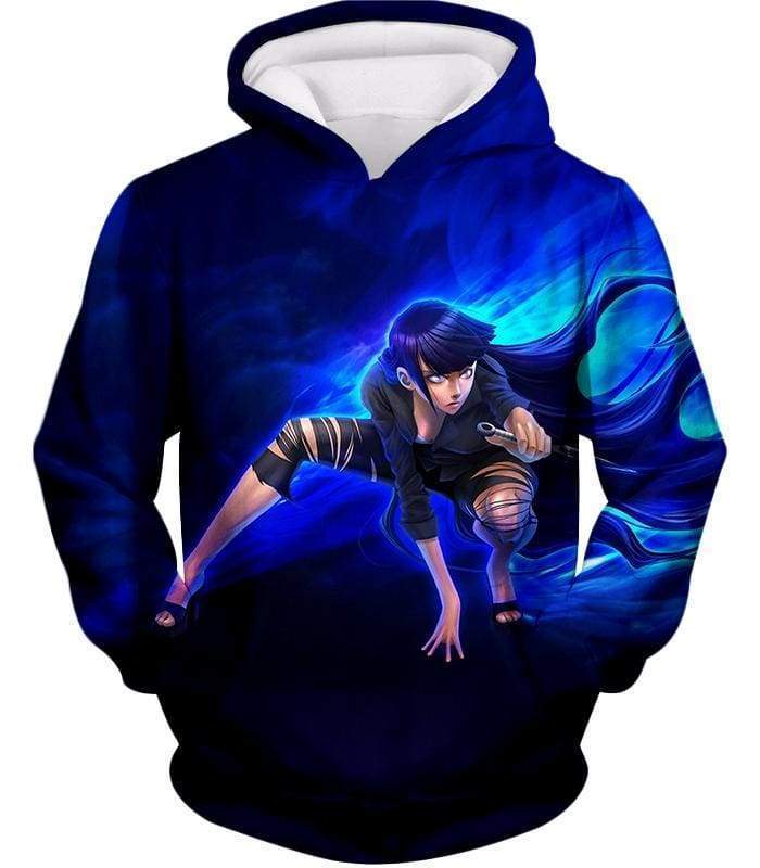 Boruto Super Hot Ninja Hinata Hyuga HD 3D Anime Black Hoodie