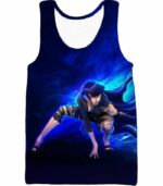 Boruto Super Hot Ninja Hinata Hyuga HD 3D Anime Black Zip Up Hoodie - Tank Top