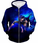 Boruto Super Hot Ninja Hinata Hyuga HD 3D Anime Black Zip Up Hoodie - Zip Up Hoodie