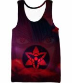 Boruto Ultimate Sasuke Uchihas Mangekyou Sharingan Black Zip Up Hoodie - Tank Top