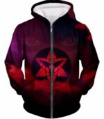 Boruto Ultimate Sasuke Uchihas Mangekyou Sharingan Black Zip Up Hoodie - Zip Up Hoodie