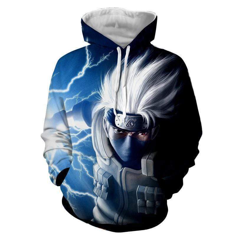 Kakashi Hoodie - Kakashi Chidori Lightning Naruto 3D Anime Hoodie