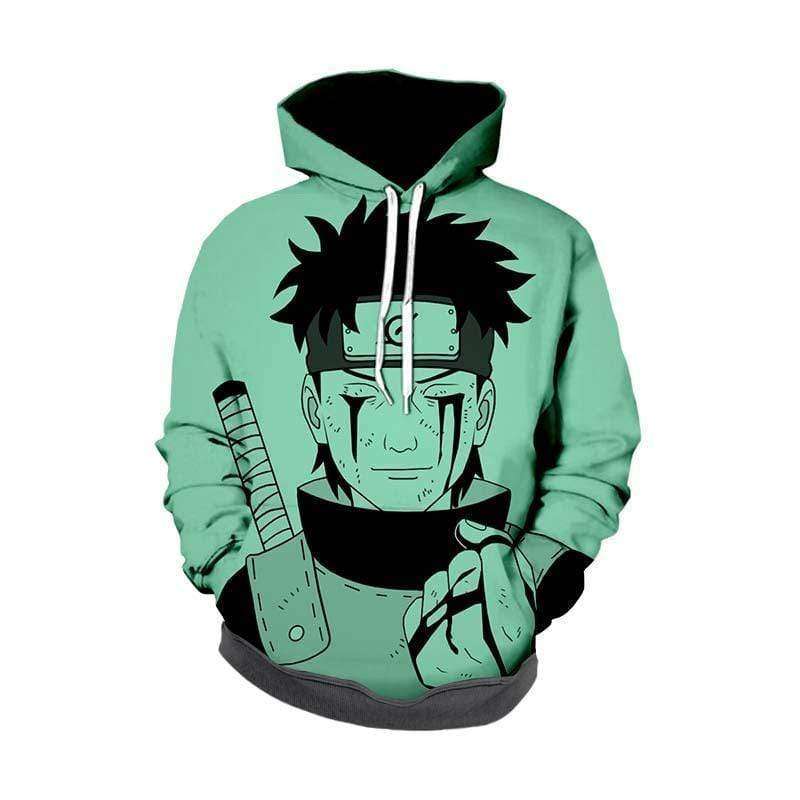 Naruto Shippuden Hoodie - Obito Uchiha Green Pastel Zip Up Hoodie Jacket - PullOver Hoodie