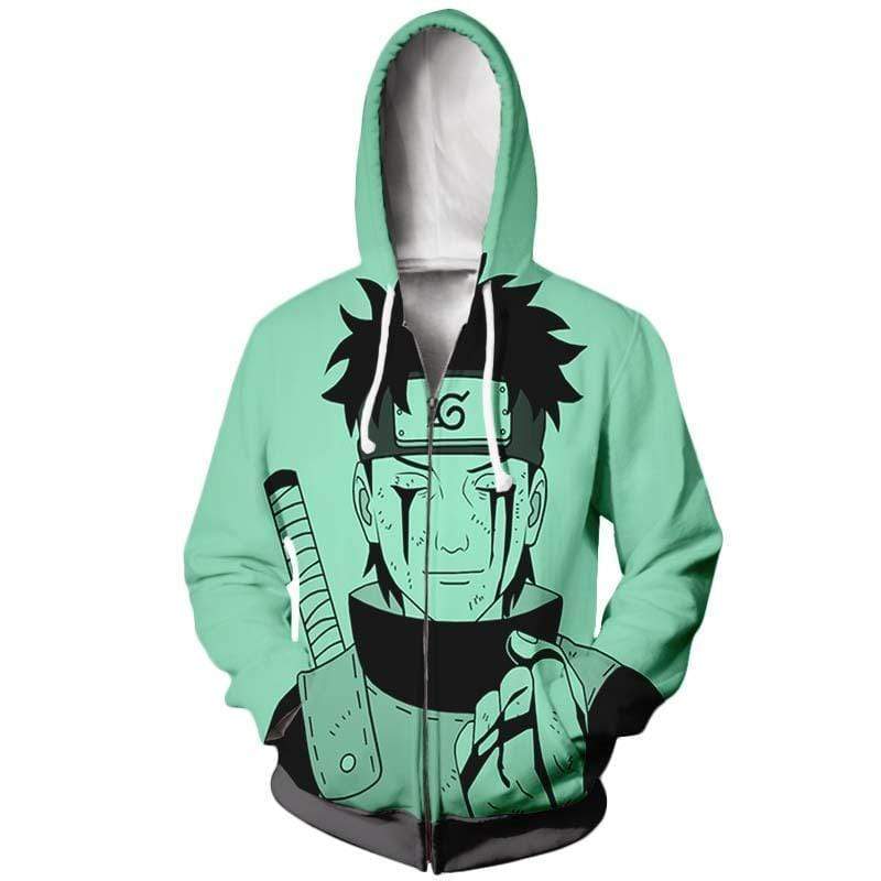 Naruto Shippuden Hoodie - Obito Uchiha Green Pastel Zip Up Hoodie Jacket - Zip Up Hoodie