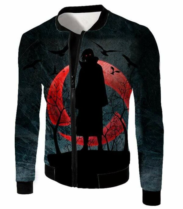 Naruto Super Cool Itachi Uchihas Mangekyou Sharingan Black Hoodie - Jacket