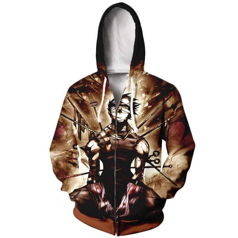 Zabuza Momochi Demon Of The Hidden Mist Hoodie - Naruto 3D Hoodies Jacket Zip Up Hoodie - Zip Up Hoodie