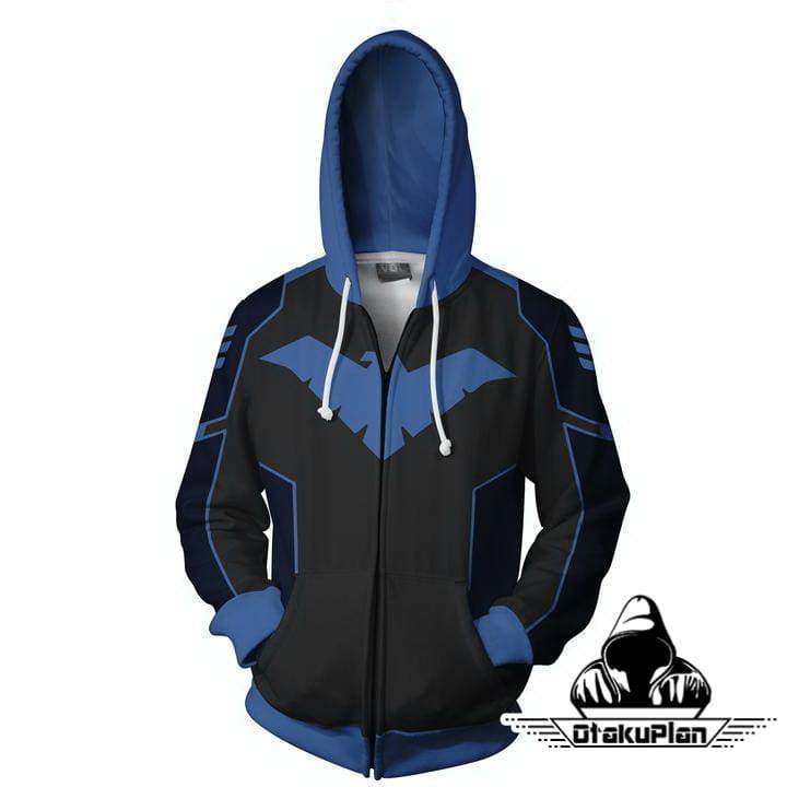 Nightwing Blue Zip Up Hoodie Jacket