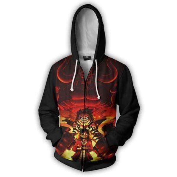 One Piece Anime Hoodie - Monkey D Luffy Gear Fourth 3D Zip Up Hoodie Jacket