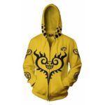 One Piece Anime Hoodie - Trafalgar Law Yellow Zip Up Hoodie Jacket