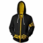 One Piece  Cosplay Hoodie - Trafalgar Law Anime Zip Up Hoodie Jacket