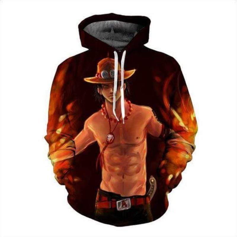 One Piece Hoodie - Gomu Gomu Fire Fist Ace 3D One Piece Anime Hoodie Jacket