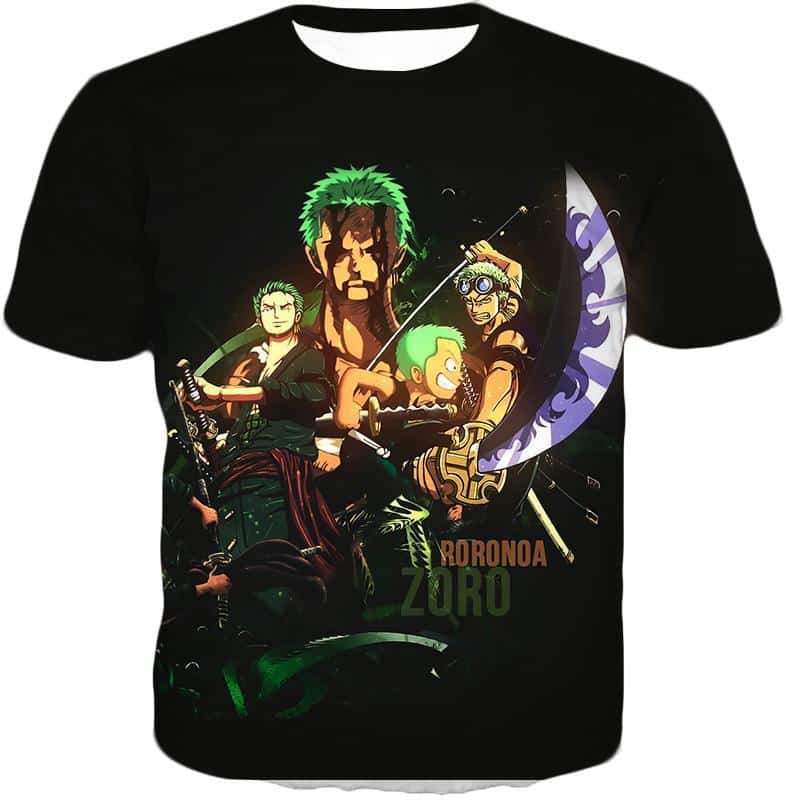 One Piece Hoodie - One Piece Swordsman Roronoa Zoro Promo Black Hoodie - T-Shirt