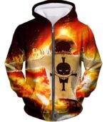One Piece Hoodie - One Piece Whitebeard Pirates 2nd Division Commander Portgas D Ace Hoodie - Zip Up Hoodie