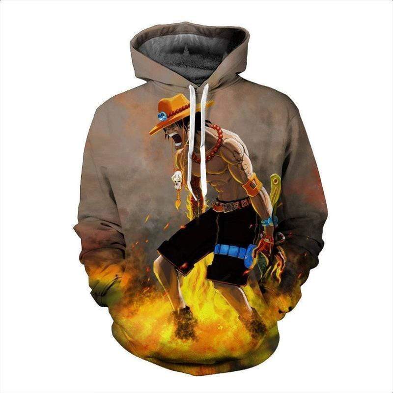 One Piece Hoodie -  Powerful D. Ace Art  Anime One Piece Graphic 3D Hoodie