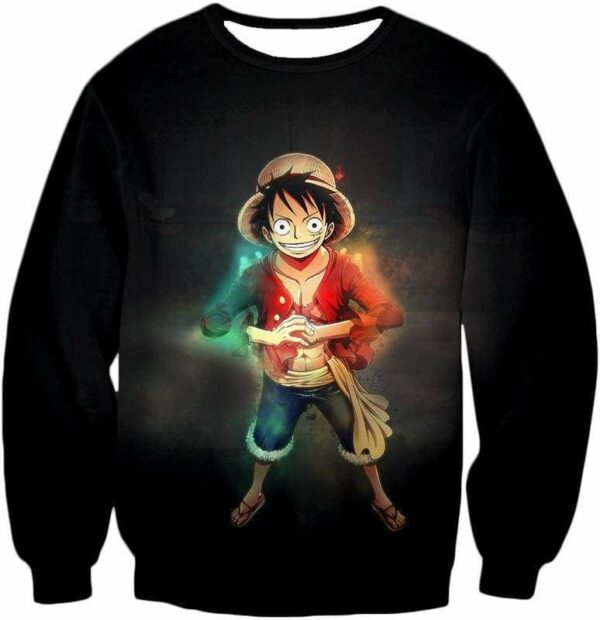 One Piece Zip Up Hoodie - One Piece Captain Of Straw Hats Monkey D Luffy Black Zip Up Hoodie - Sweatshirt