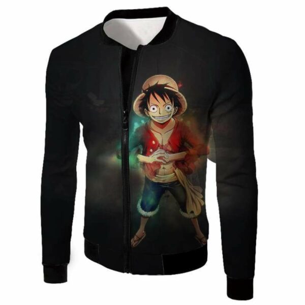 One Piece Zip Up Hoodie - One Piece Captain Of Straw Hats Monkey D Luffy Black Zip Up Hoodie - Jacket