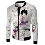 One Piece Zip Up Hoodie - One Piece Pirate Hero Monkey D Luffy Action White Zip Up Hoodie - Jacket