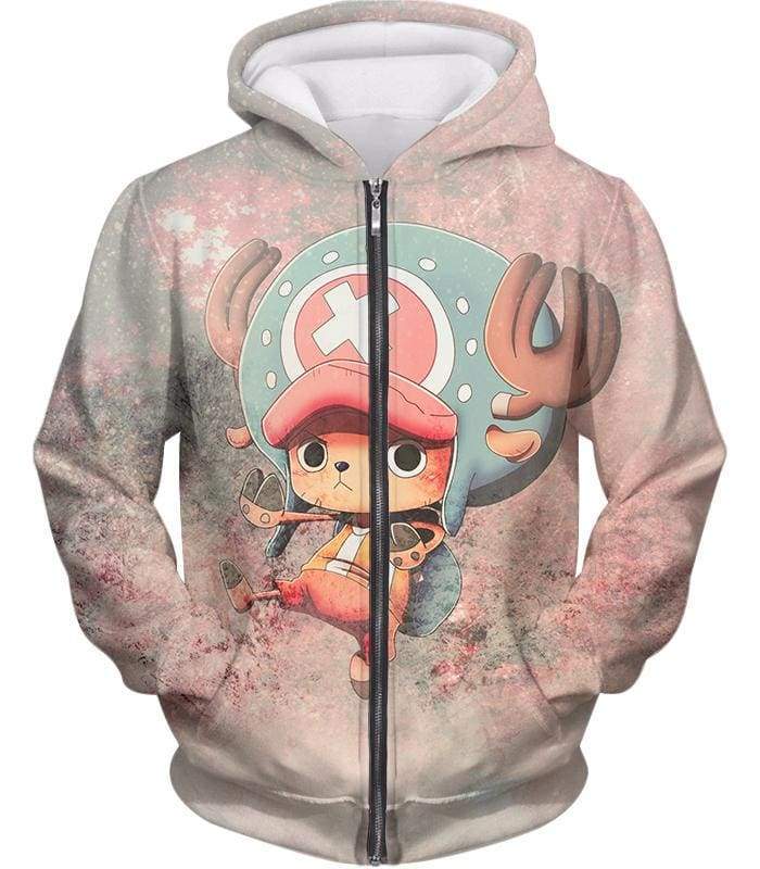 One Piece Zip Up Hoodie - One Piece Reindeer Doctor Tony Tony Chopper Zip Up Hoodie - Zip Up Hoodie