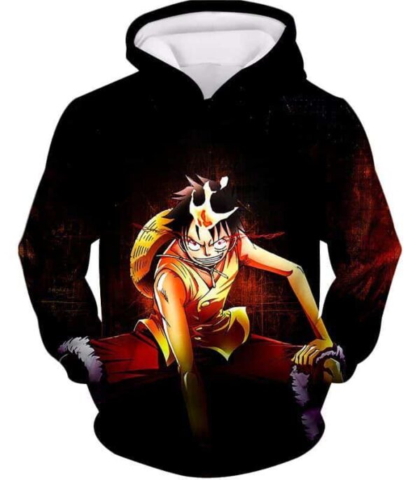 One Piece Zip Up Hoodie - One Piece Straw Hat Luffy Black Zip Up Hoodie - Hoodie