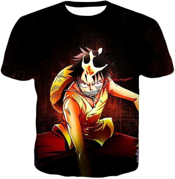 One Piece Zip Up Hoodie - One Piece Straw Hat Luffy Black Zip Up Hoodie - T-Shirt
