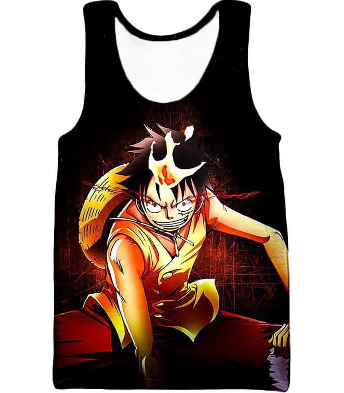 One Piece Zip Up Hoodie - One Piece Straw Hat Luffy Black Zip Up Hoodie - Tank Top