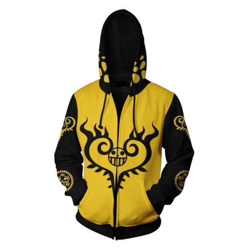 Trafalgar Law Black Zip Up Hoodie -  One Piece Anime Hoodie