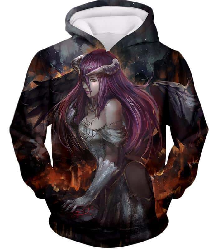 Overlord Cool Albedo The Beautiful White Devil Fan Art Promo Hoodie