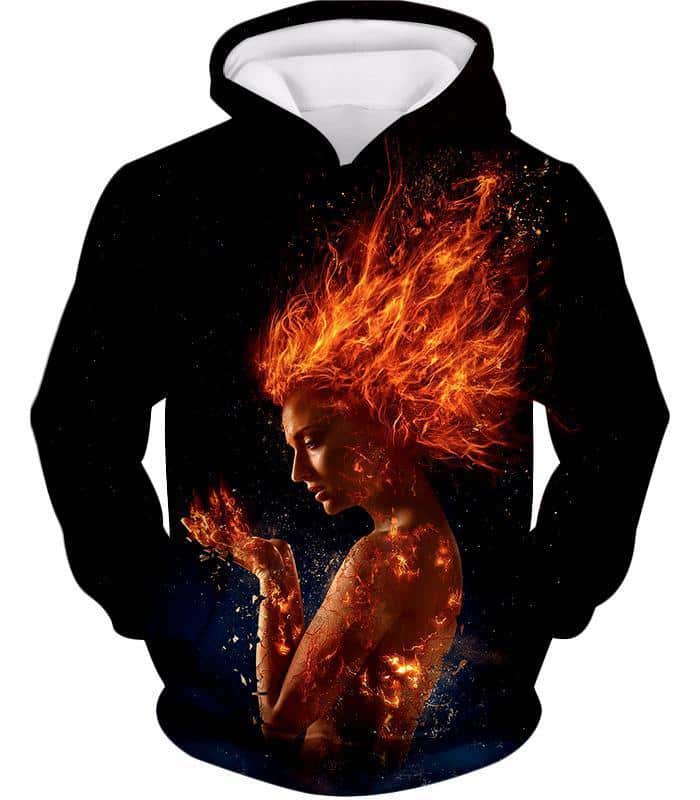 Cool HD Printed Dark Phoenix Black Hoodie - Hoodie